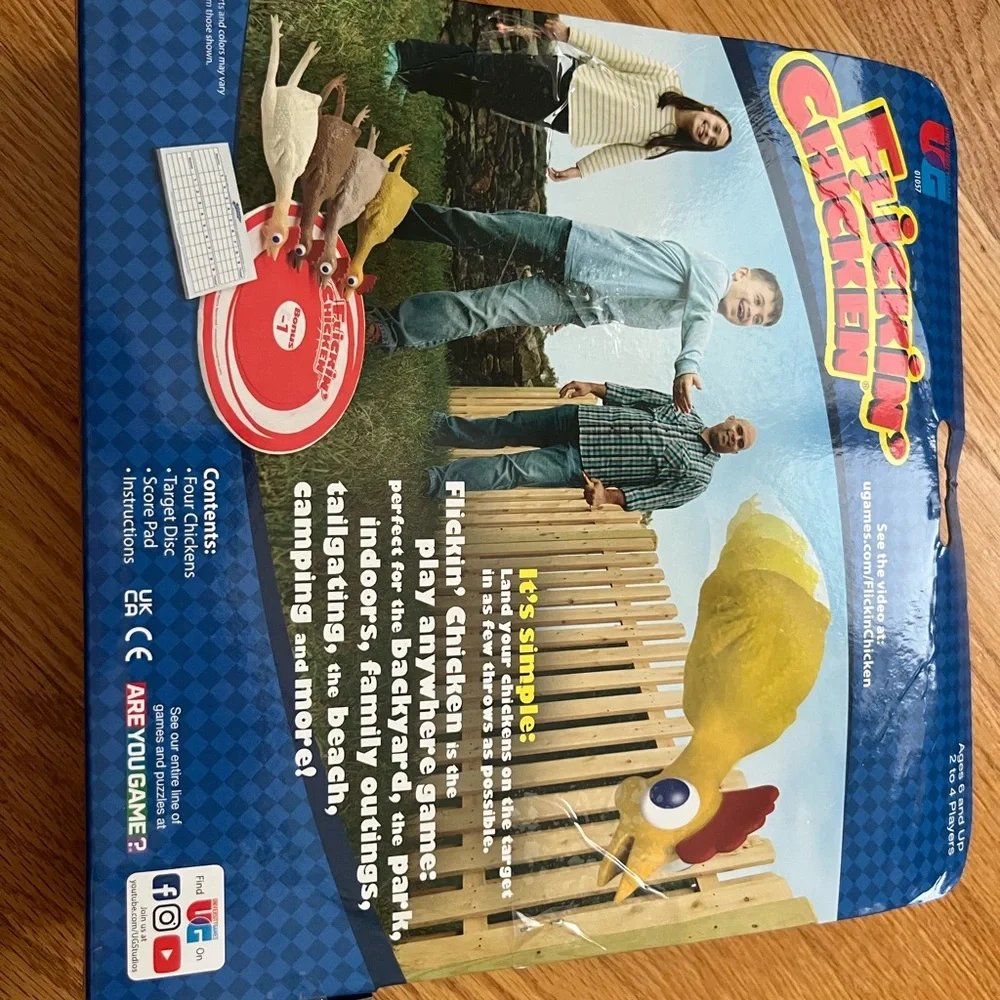 Flickin' Chicken Game - Fun Family Game with Red and Brown Chickens